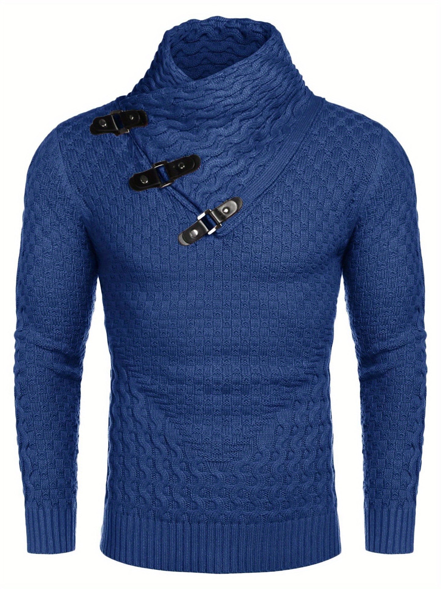 ELESOL Mens Knitted Turtleneck Sweater Slim Fit Pullover
