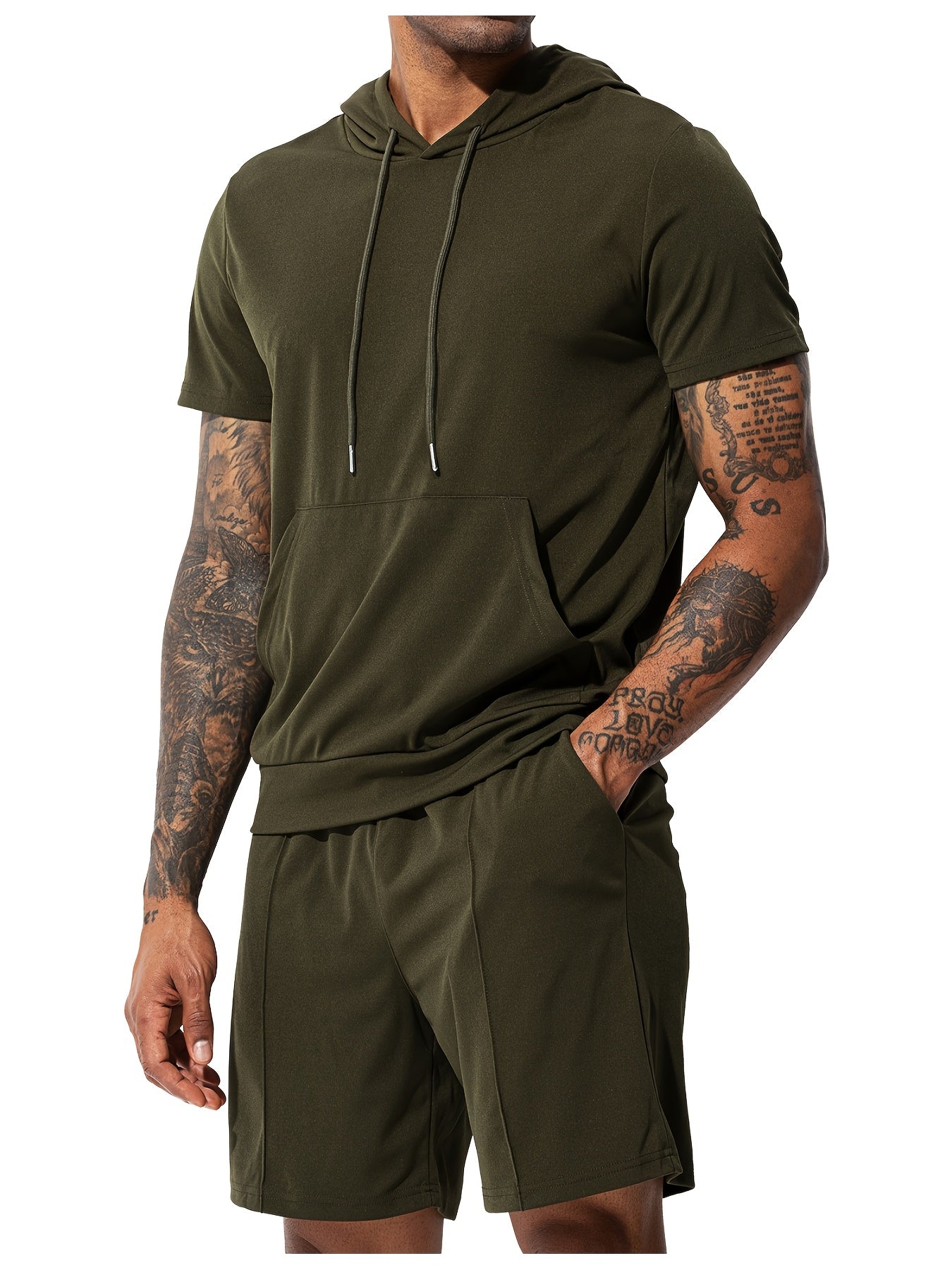 Arjen Kroos Mens Summer Sports Hoodie And Shorts Set