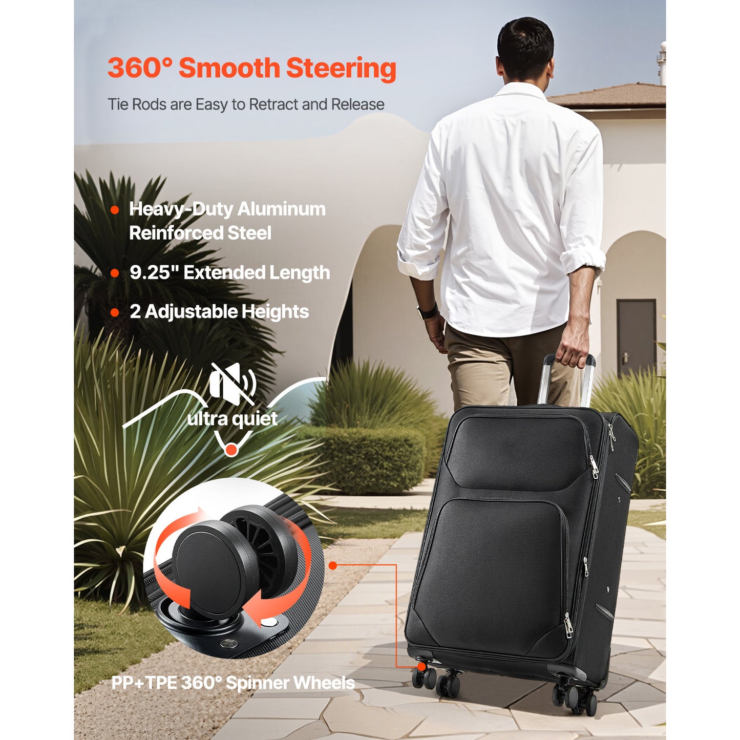 VEVOR Expandable Luggage With Spinner Wheels Carry On