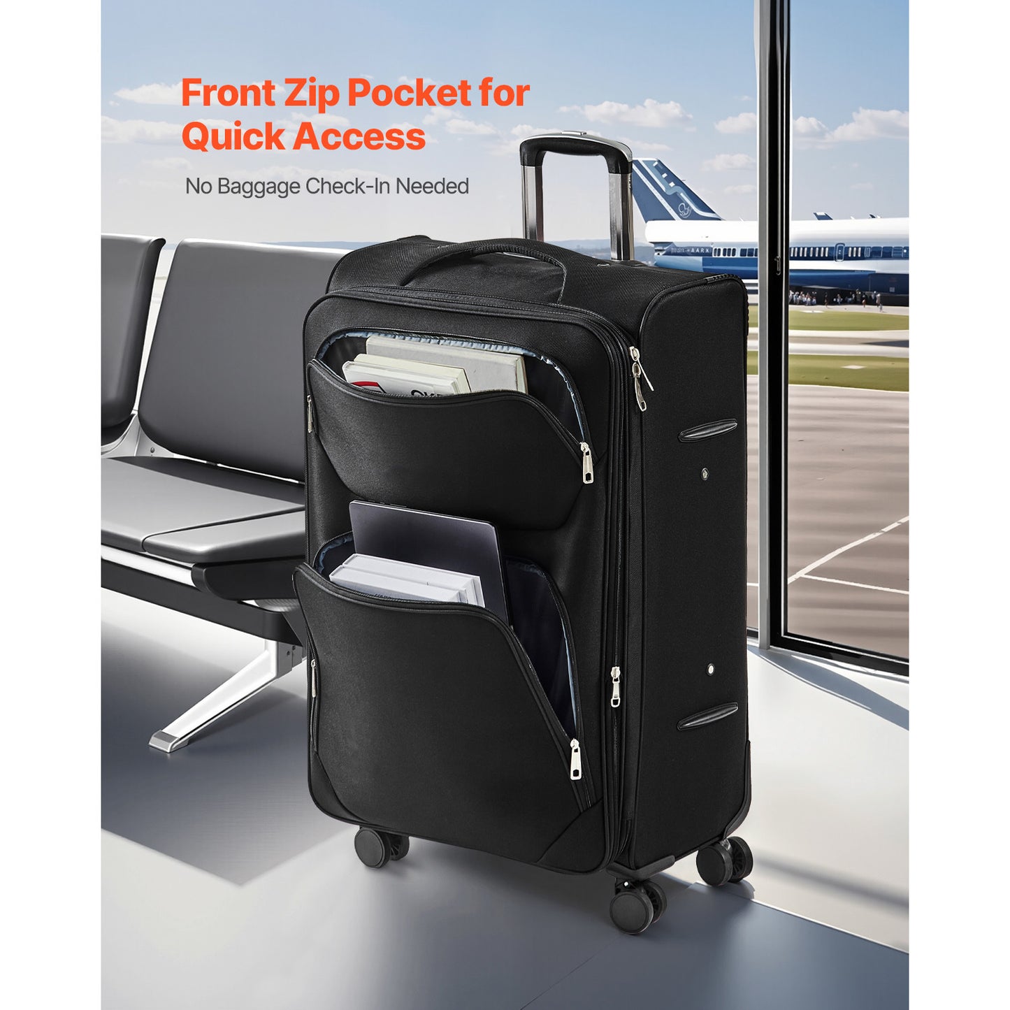 VEVOR Expandable Luggage With Spinner Wheels Carry On