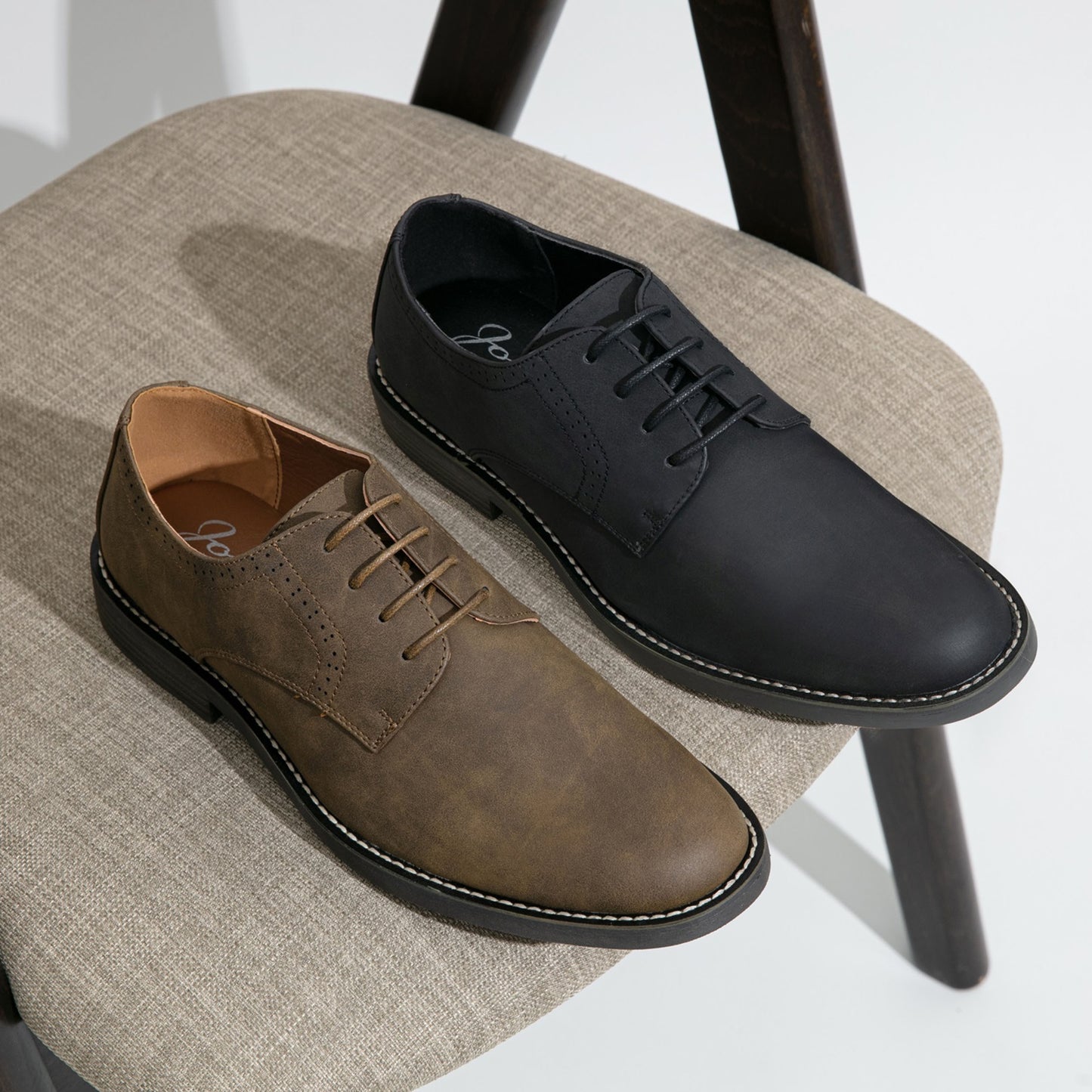 JOUSEN Men Casual Formal Dress Shoes Retro Style All Season