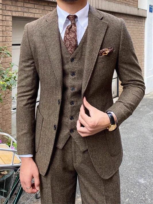 Mens Cotton Linen Two Piece Suit Summer Wedding Formal