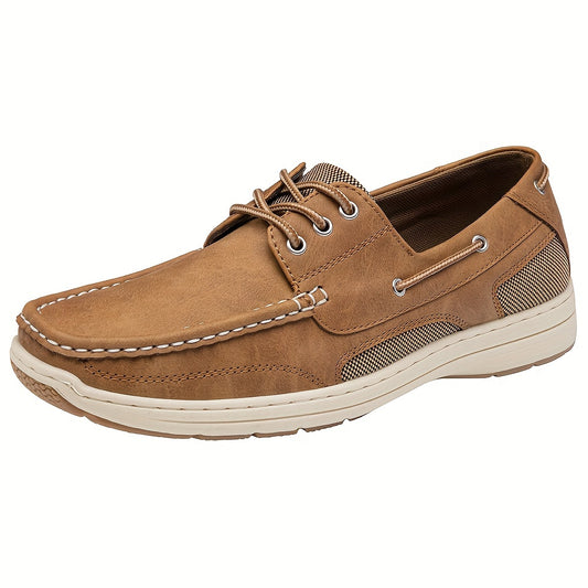 VOSTEY Men's Penny Loafer Slip On Boat Shoes Three Eye