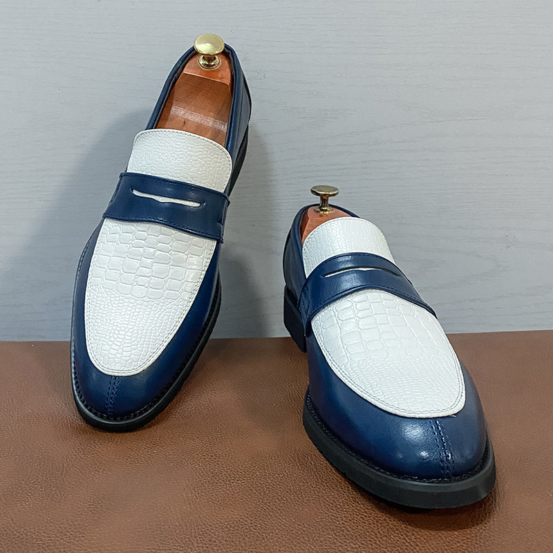 Two Tone Penny Loafers For Men Slip On Formal Shoes