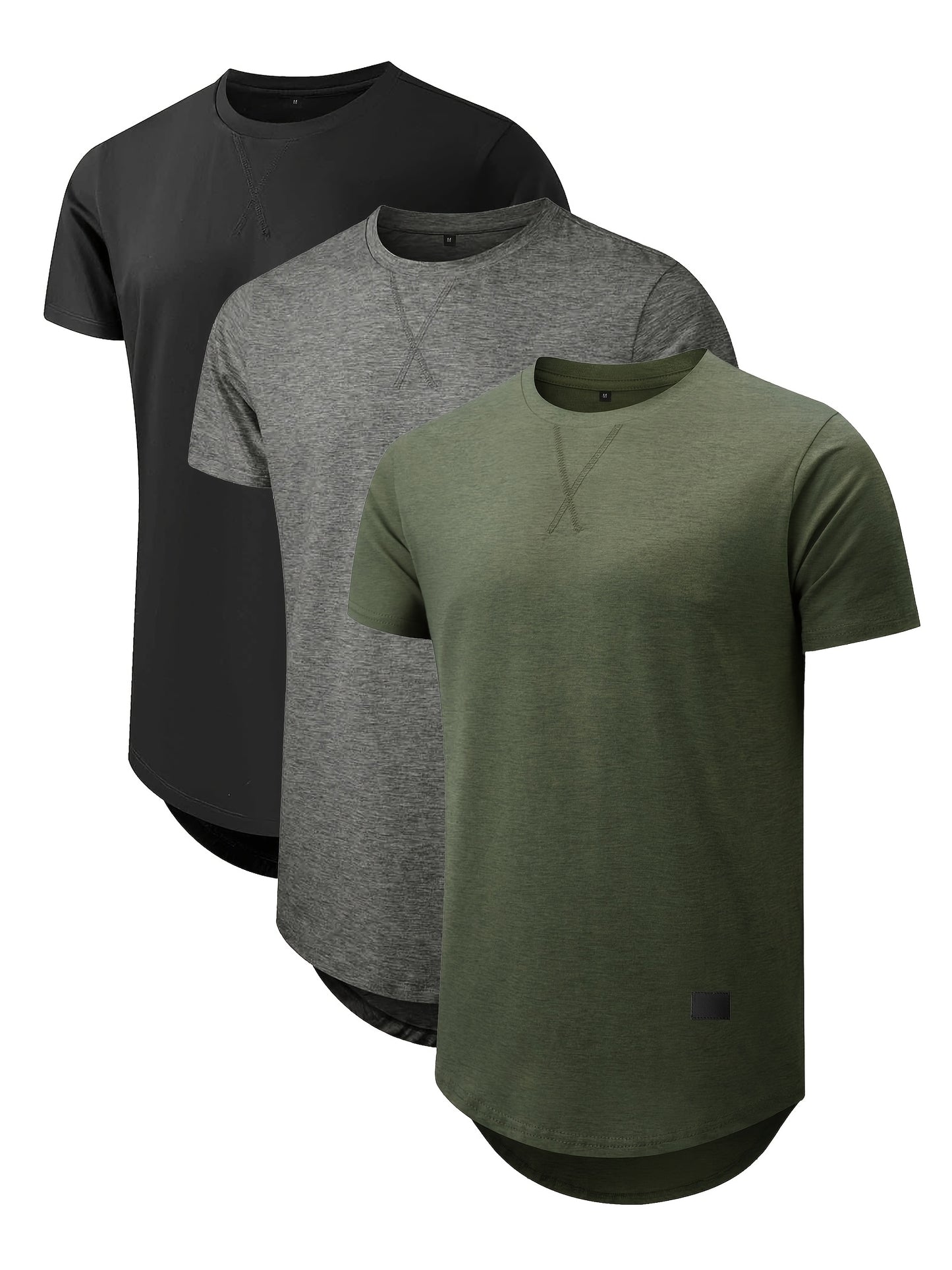 COMDECEVIS 3 Pack Mens Cotton Crew Neck T Shirts Casual