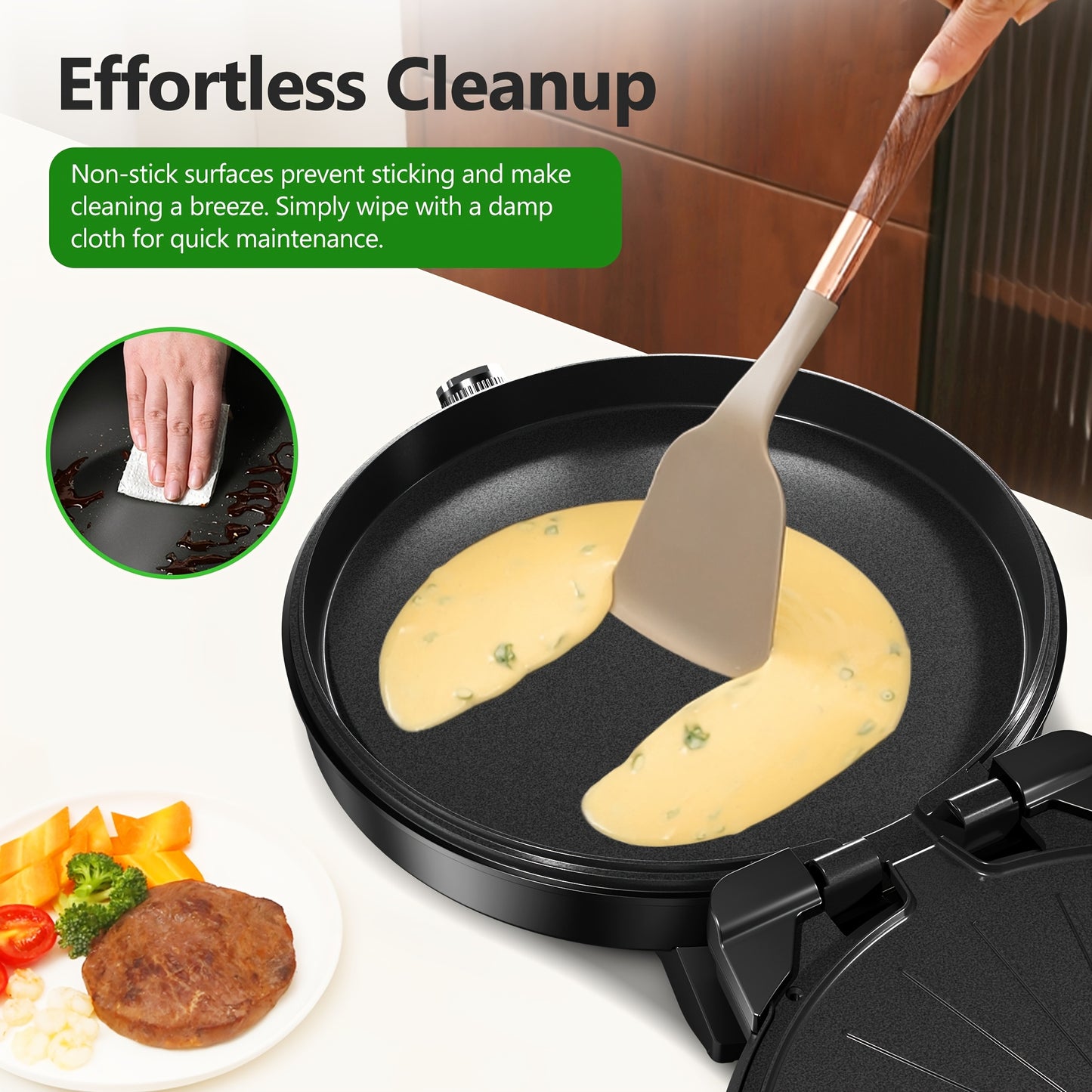 CACHOO 1500W Electric Smokeless Indoor Grill Pizza Maker