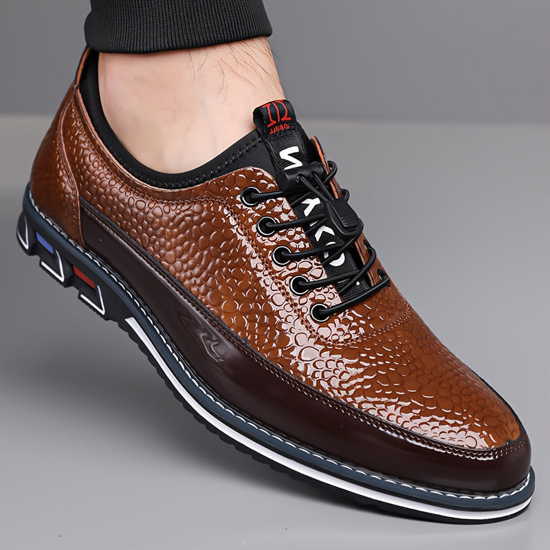 All Nations Emporium Crocodile Pattern Men Business Shoes