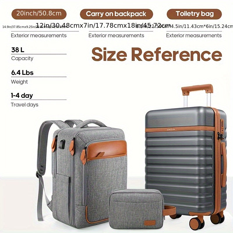 Hybrid Hardside Luggage Set With Spinner Wheels Carry On