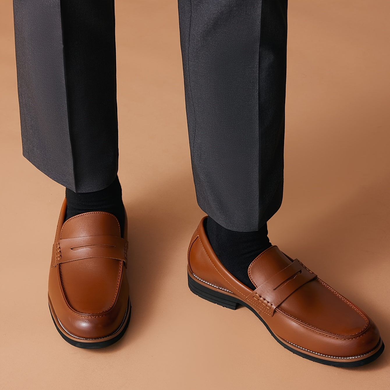 Bruno Marc Mens Slip On Penny Loafers Memory Foam Insole