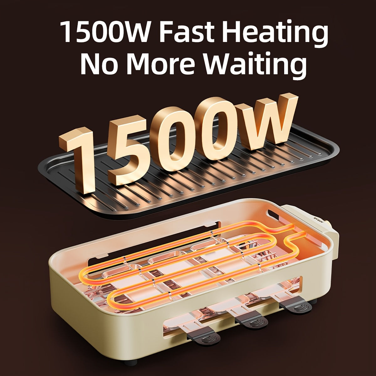 Aoran 2 In 1 Electric Grill And Skillet Nonstick Removable