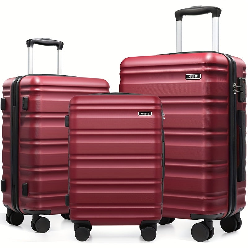 Miusse 3 Hard Shell Luggage Set With TSA Lock 360 Wheels