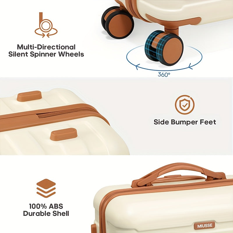 Miusse Three Piece Luggage Set ABS PC Expandable TSA Locks