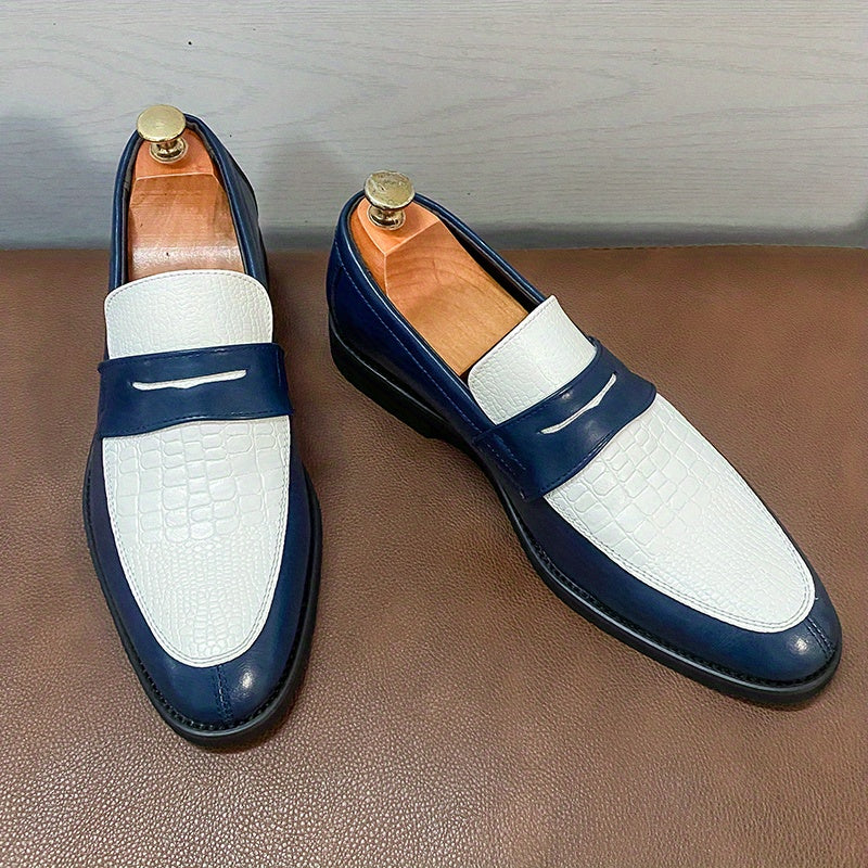Two Tone Penny Loafers For Men Slip On Formal Shoes