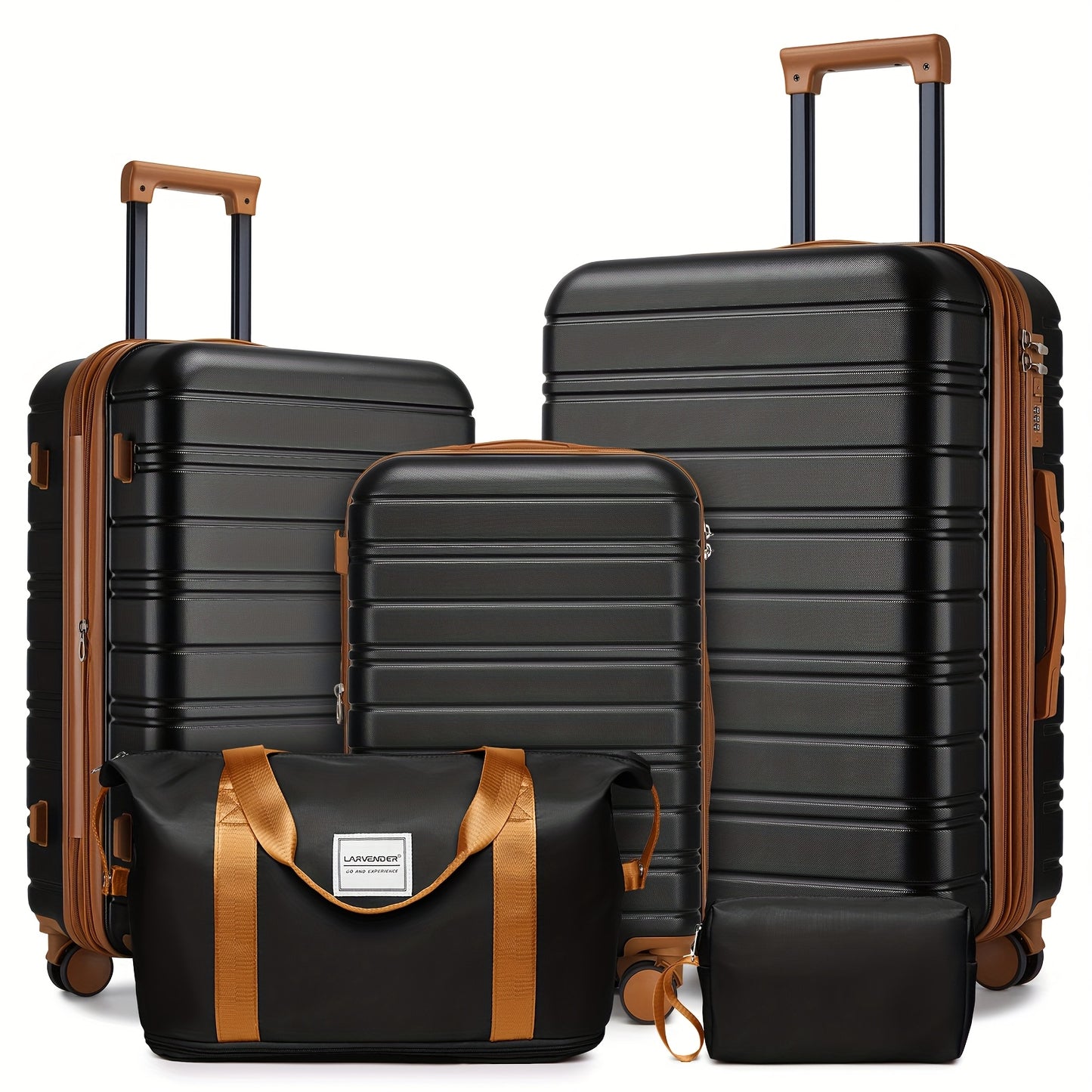 Hardside Luggage Set 5pc With Wheels PC ABS Lightweight