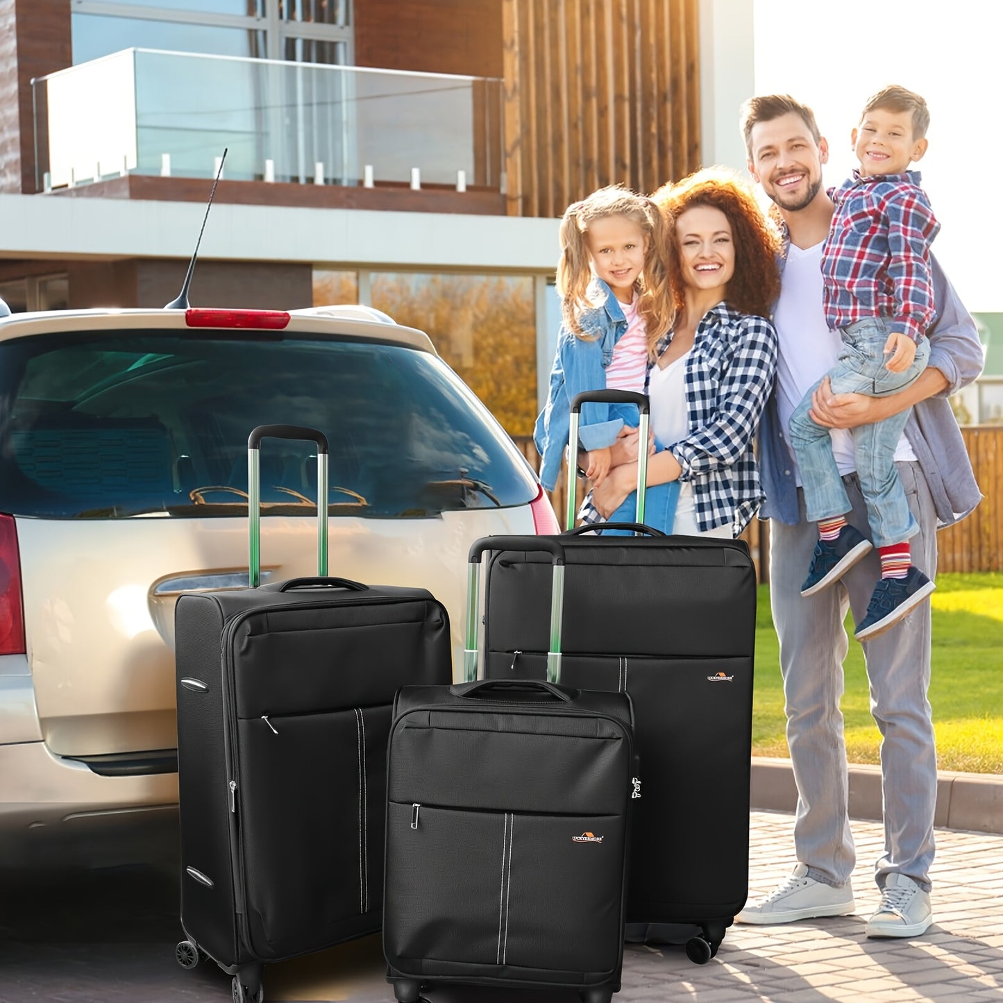 Luckyermore Suitcase Set 3 Piece With Spinner Wheels