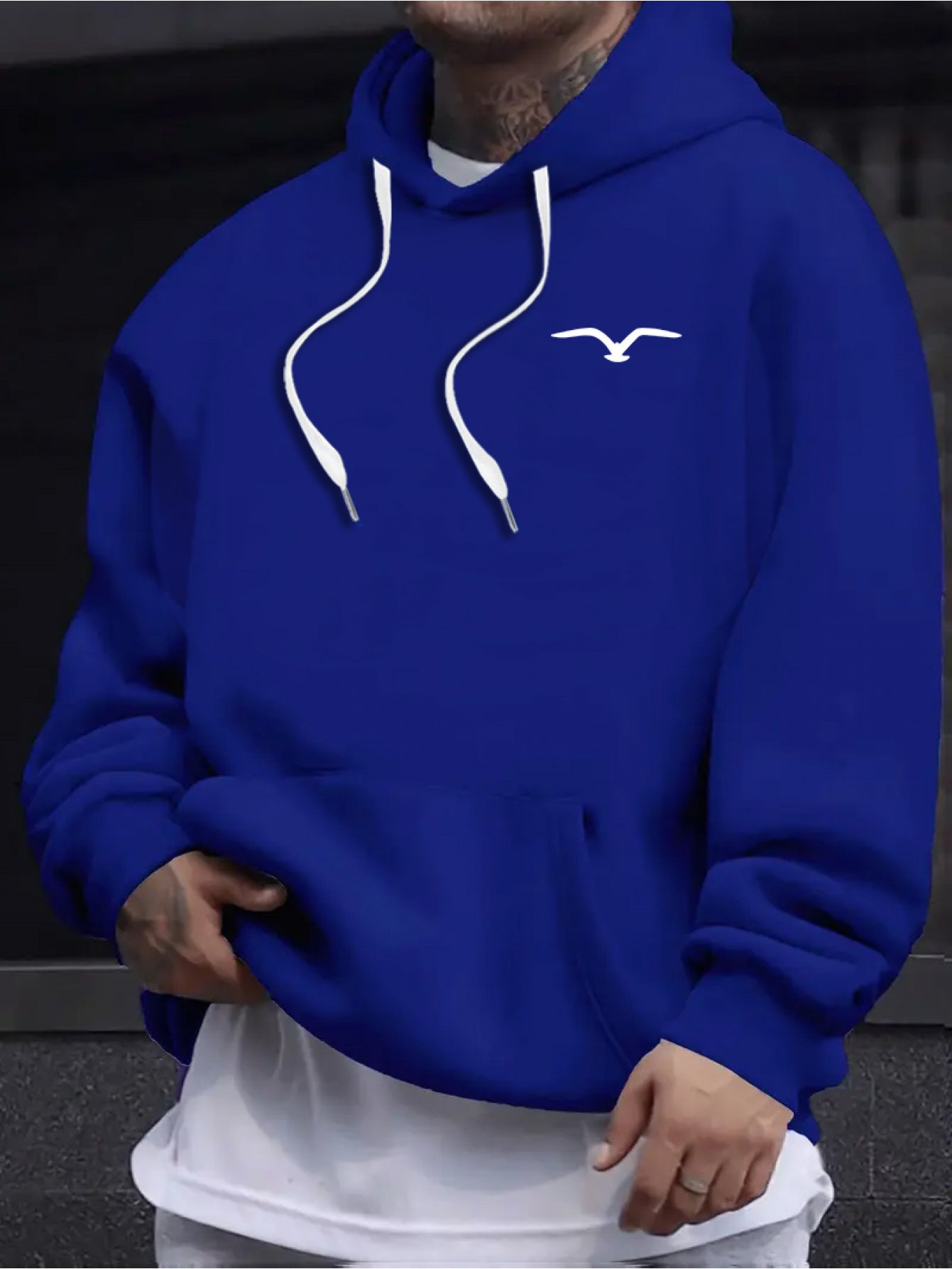 Idea Mens Heavyweight Hooded Sweatshirt Drawstring Hood