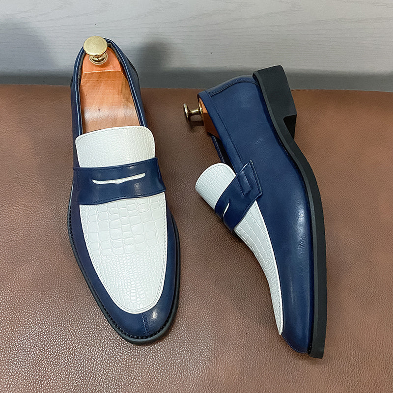 Two Tone Penny Loafers For Men Slip On Formal Shoes