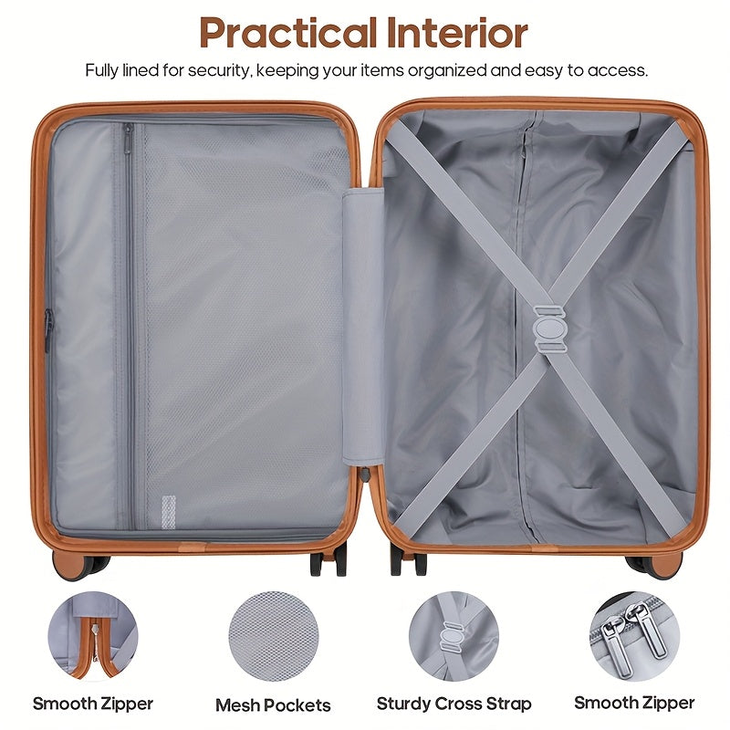 Miusse Three Piece Luggage Set ABS PC Expandable TSA Locks