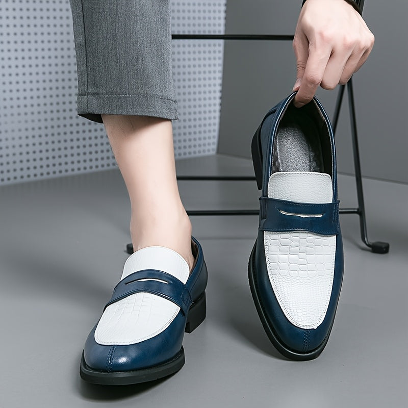 Two Tone Penny Loafers For Men Slip On Formal Shoes