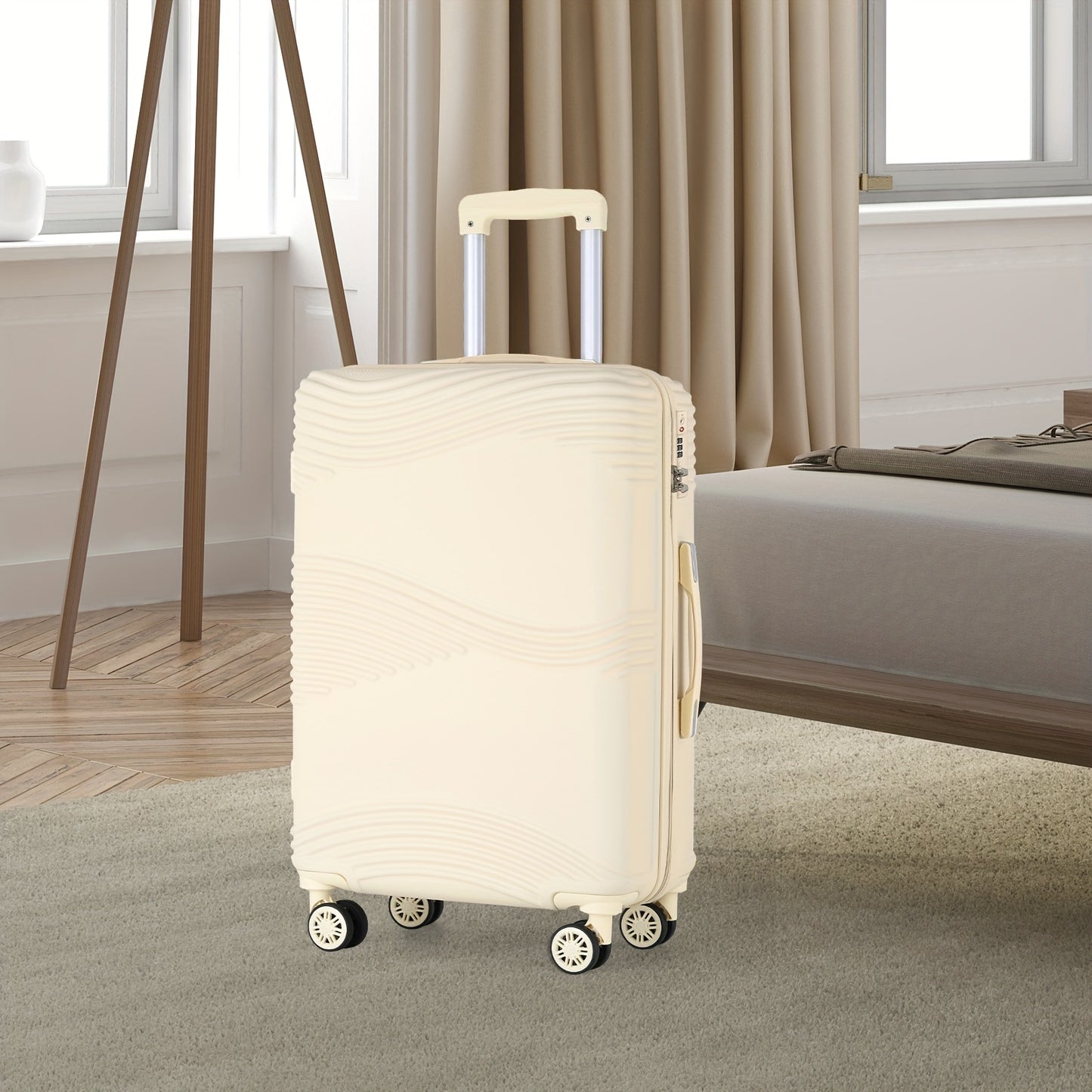 Durable ABS Hard Shell 3 Piece Suitcase Set With 360 Wheels