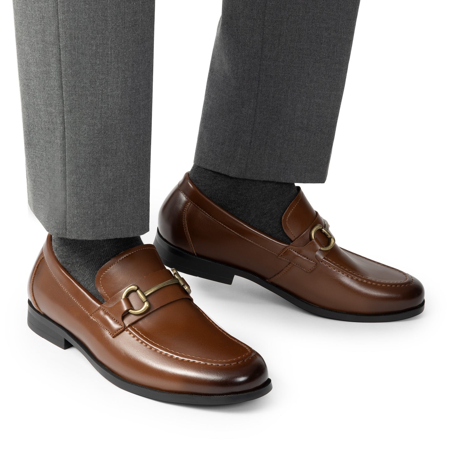 BRUNO MARC Men Classic Slip On Penny Loafers With Buckles