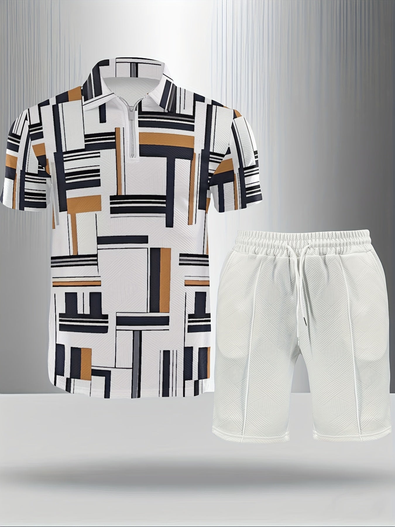 2Pc Men's Casual Sportswear Set 3D Printing T Shirt Shorts