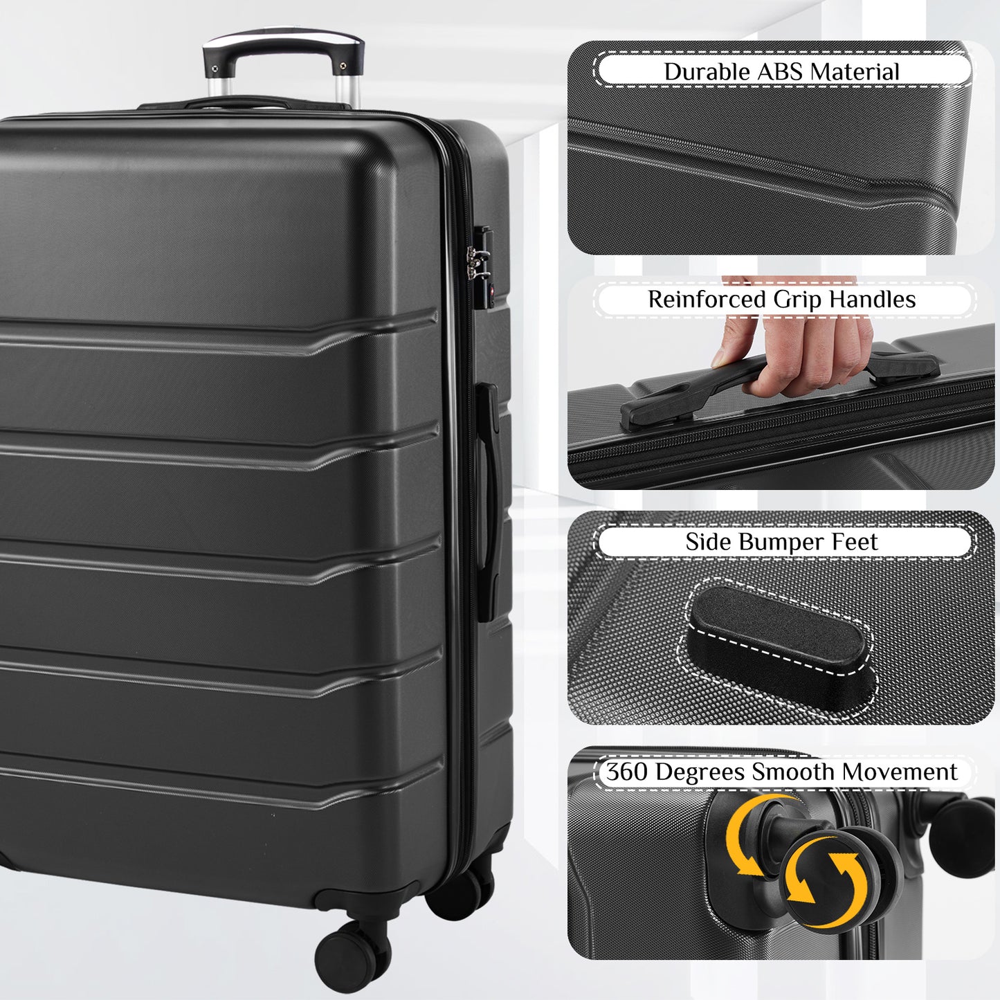SMUG Hardside Expandable Luggage Spinner Wheels TSA Lock