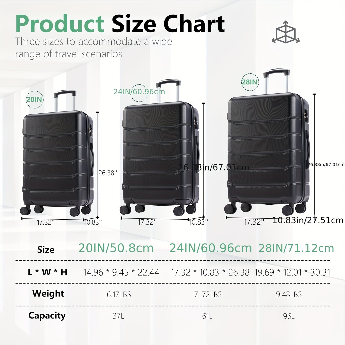 SMUG Hardside Expandable Luggage Spinner Wheels TSA Lock