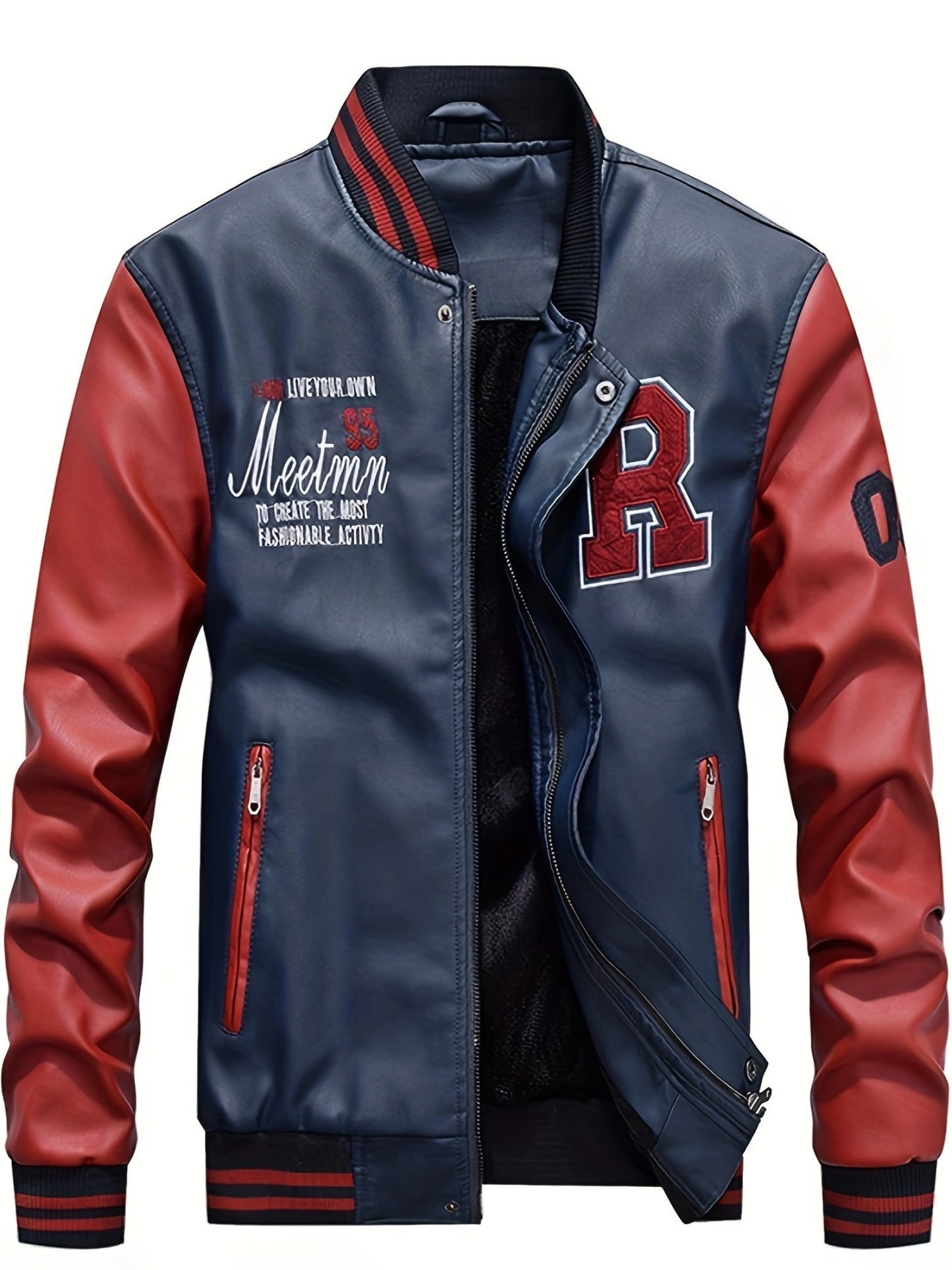 Mens Jacket Casual Baseball Stand Collar Slim Fit Coat