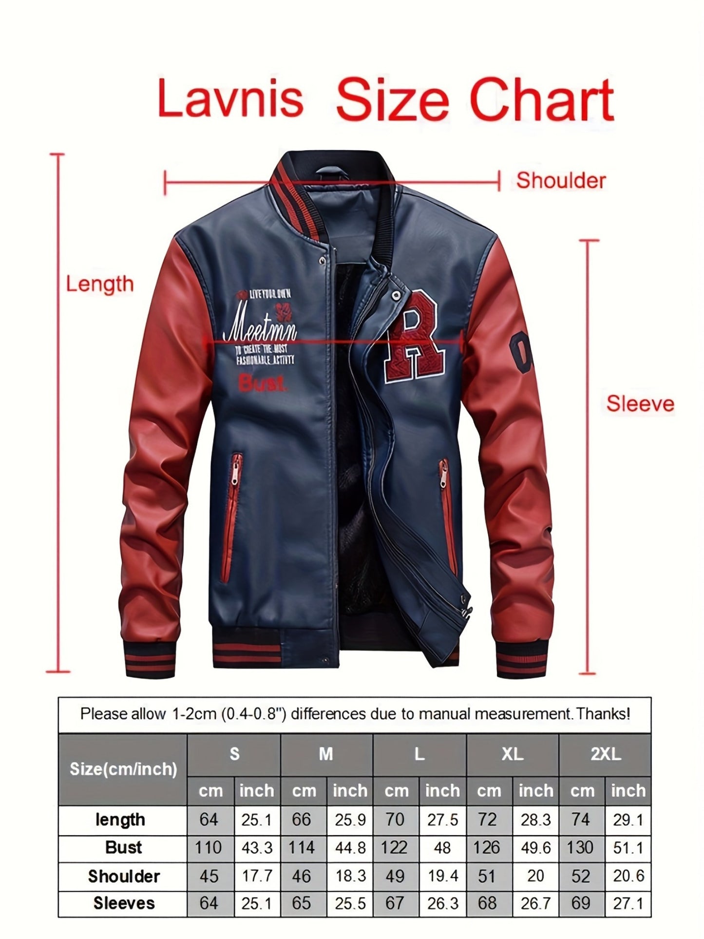 Mens Jacket Casual Baseball Stand Collar Slim Fit Coat