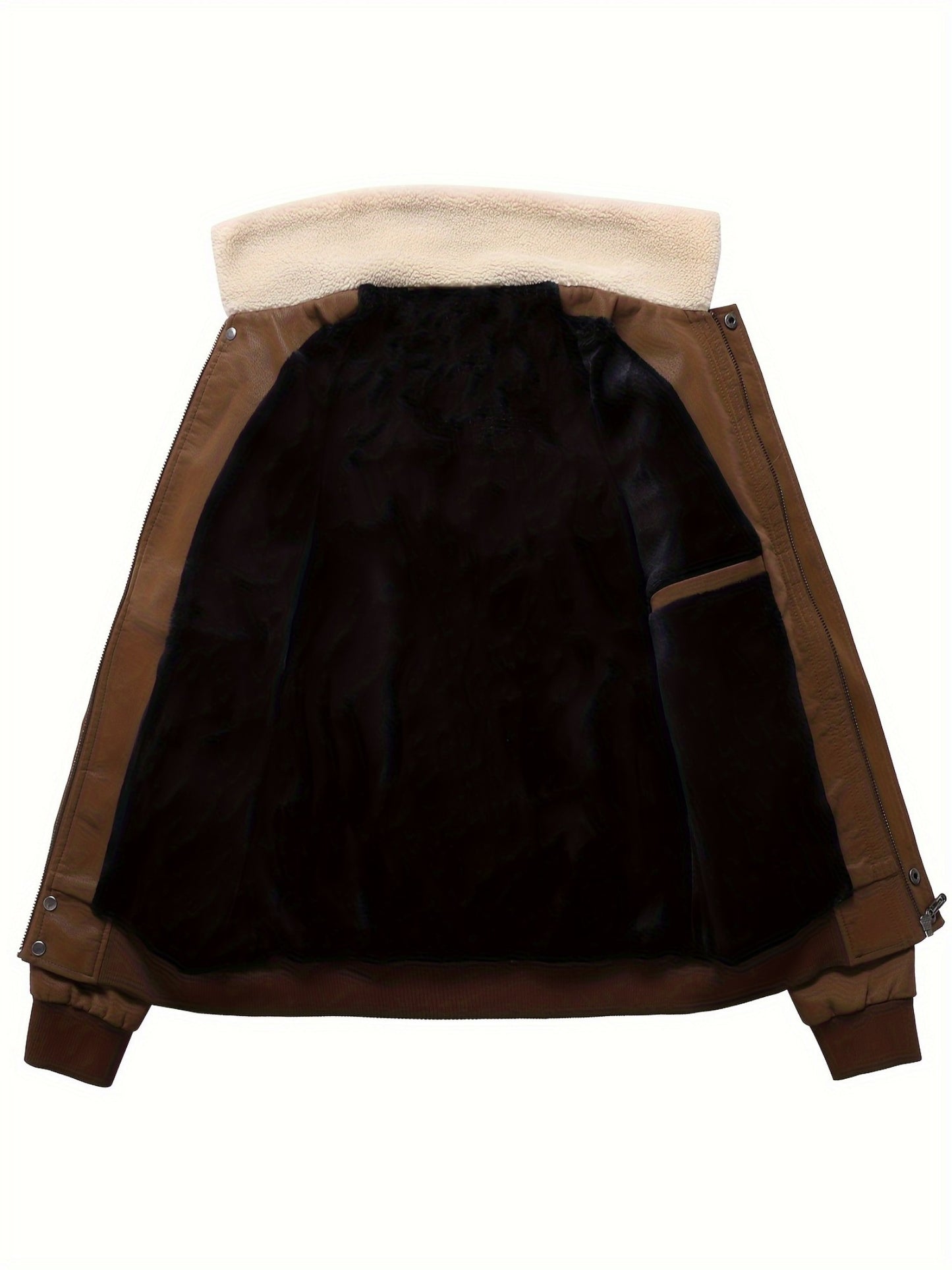 Men's Vintage Military Style Fleece Lined Bomber Jacket
