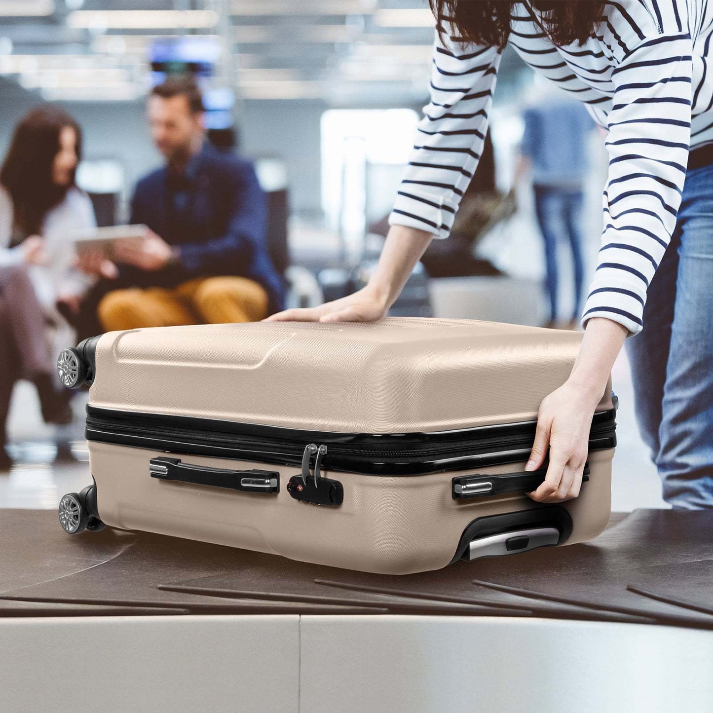 LEADZM Three Piece Nested Spinner Luggage Set With TSA Lock
