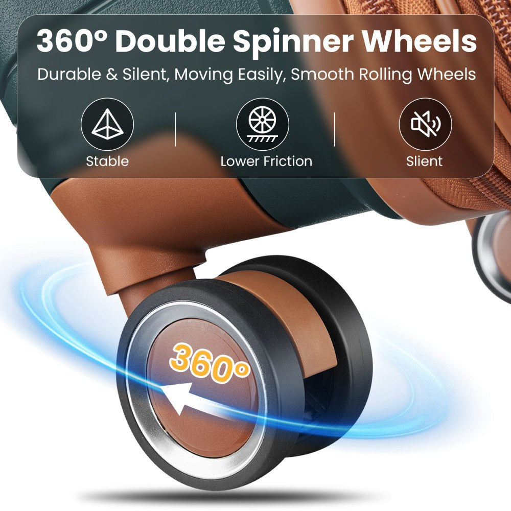 Lightweight 4 Piece Luggage Set With Spinner Wheels TSA Lock