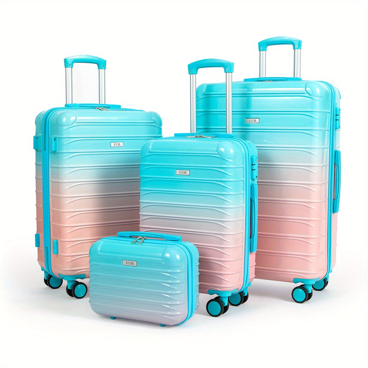 4pcs suitcase, hard-shell suitcase with spinner wheels, TSA lock, travel carry-on luggage - three colors to choose from, buy one get four, girly, bright color