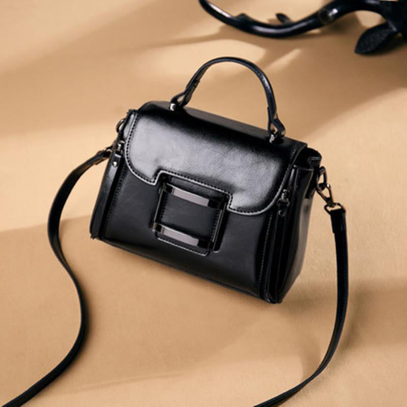 Genuine Leather Crossbody Bag Women Detachable Strap Handbag