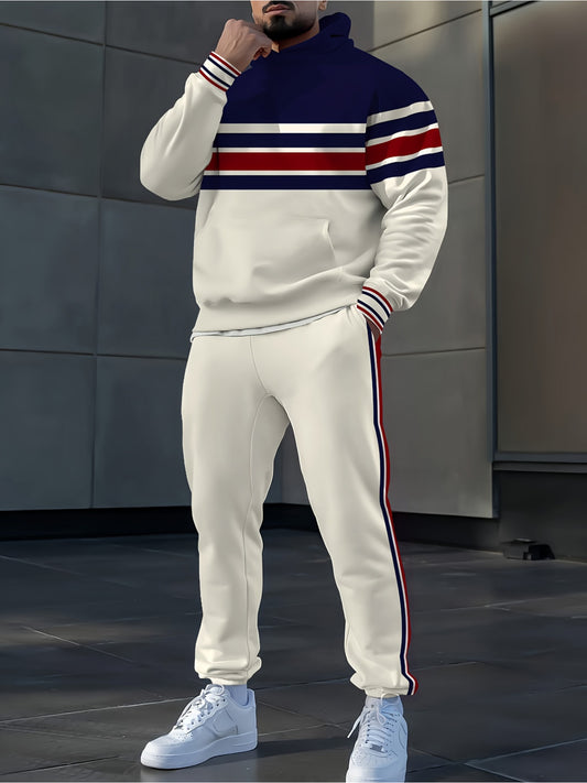 Mens Hooded Sports Outfit Set Hoodie And Track Pants