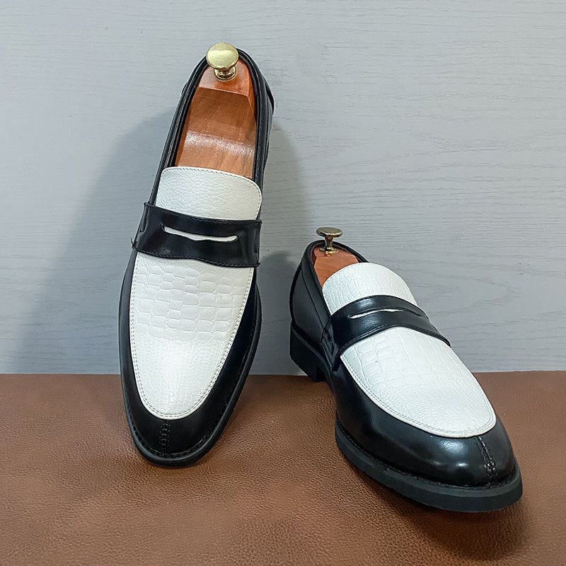 Two Tone Penny Loafers For Men Slip On Formal Shoes