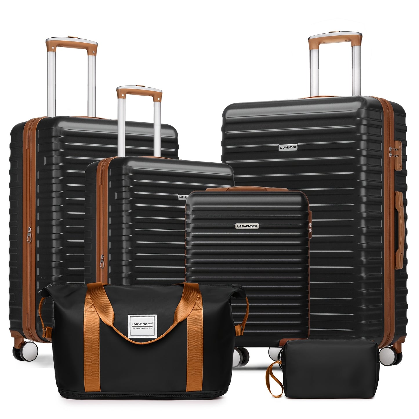 LARVENDER Expandable Hard Shell Luggage Set With TSA Lock