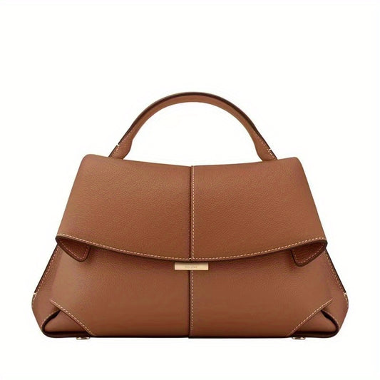 French Smile Genuine Leather Retro Shoulder Handbag Convertible