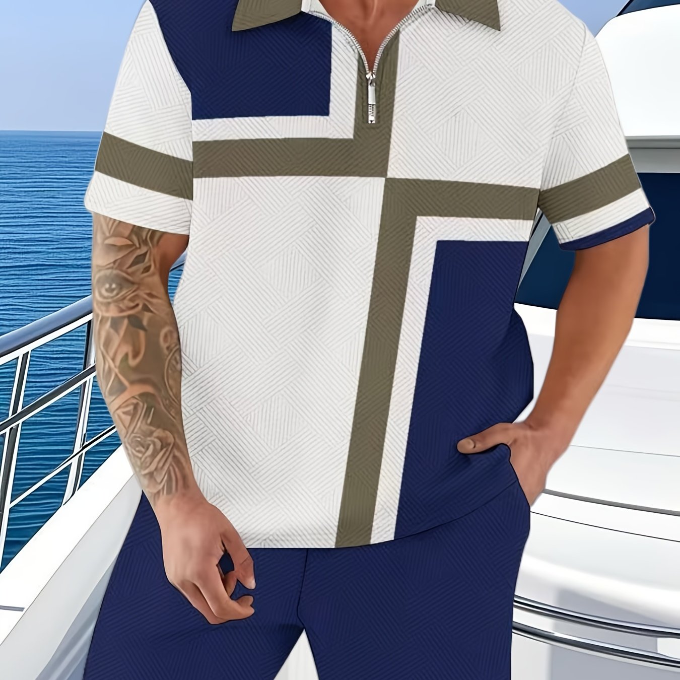 2Pc Men's Casual Sportswear Set 3D Printing T Shirt Shorts