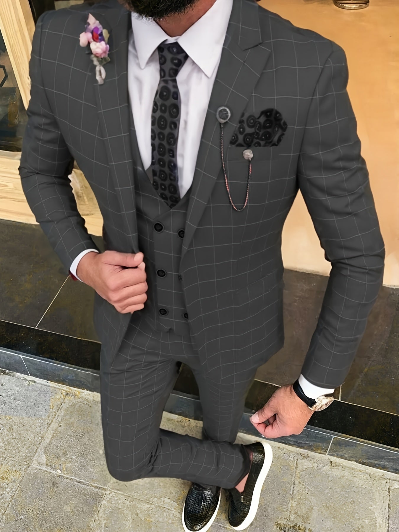 Mens Stylish 3Piece Suits For Formal Wedding Bestman Prom