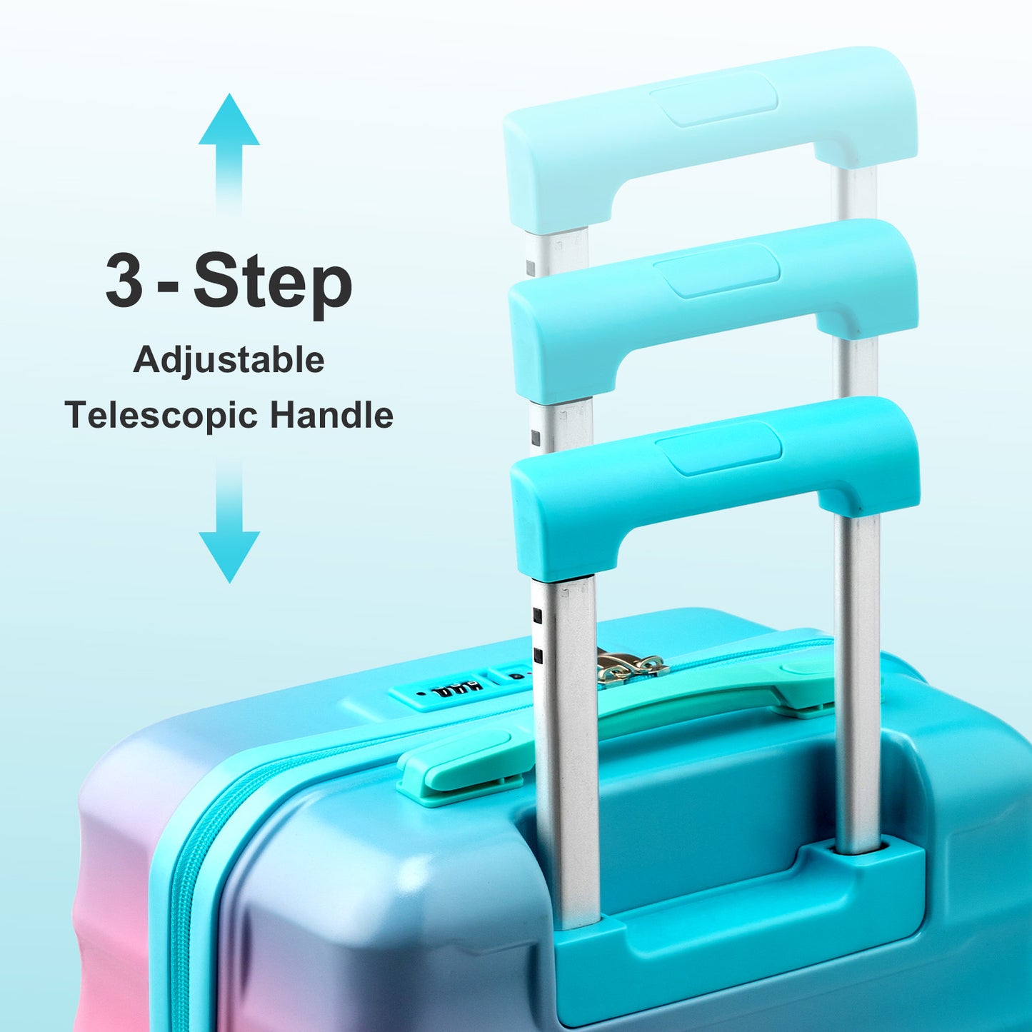 LEADZM Gradient Luggage Set ABS Hardshell Spinner TSA Lock