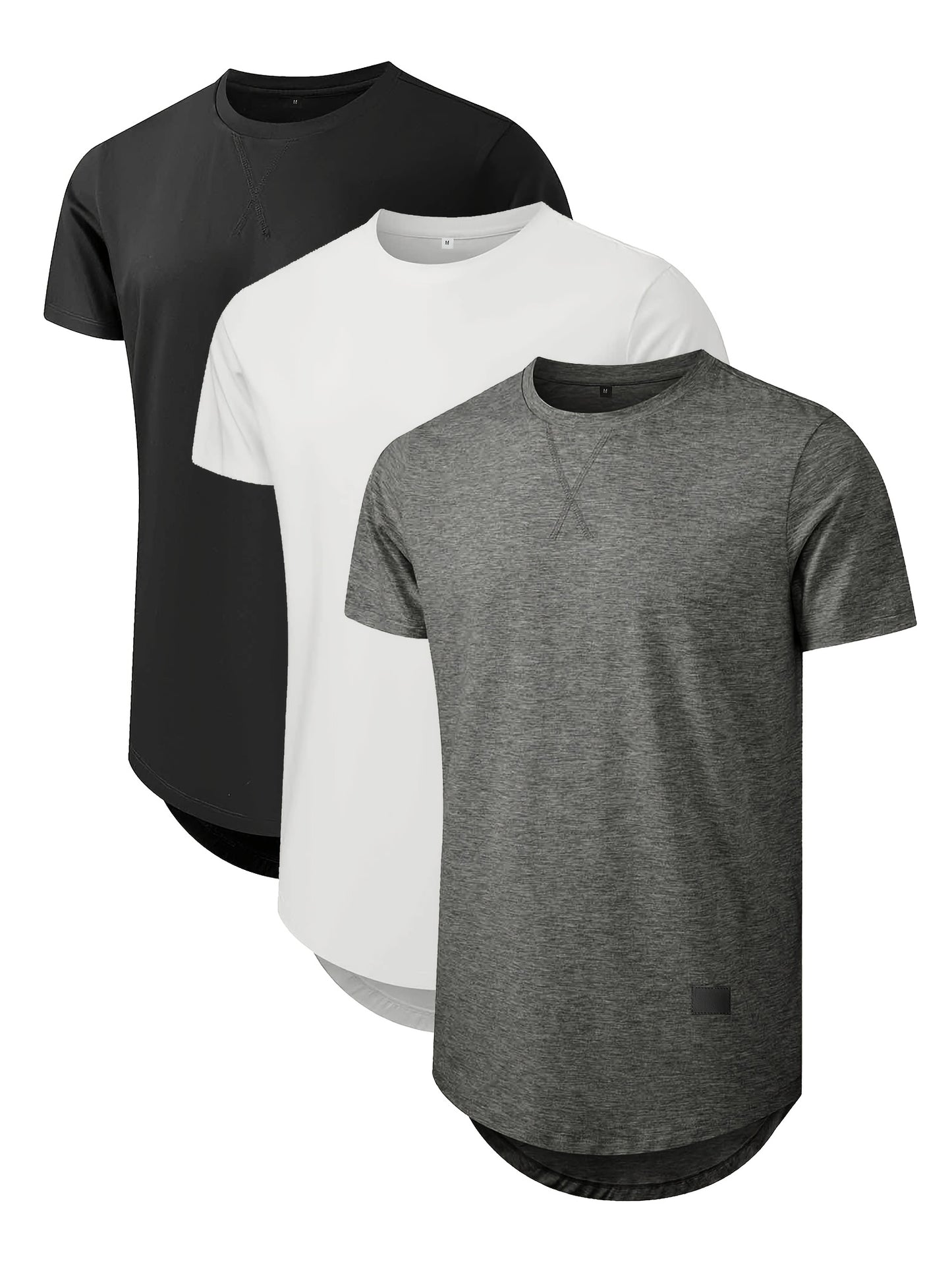 COMDECEVIS 3 Pack Mens Cotton Crew Neck T Shirts Casual