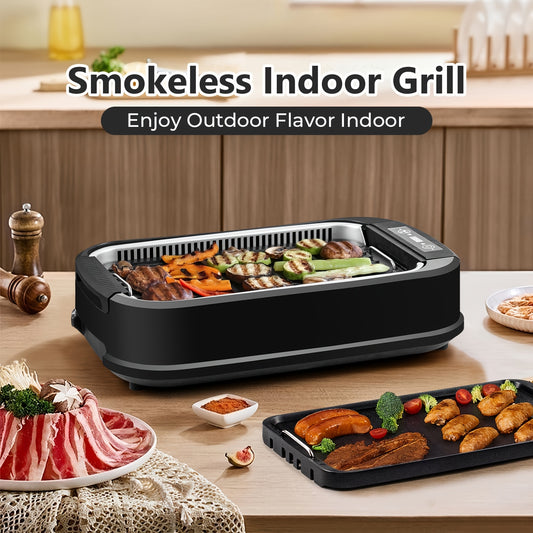 Smokeless Electric Indoor Grill With Nonstick Plates 110V