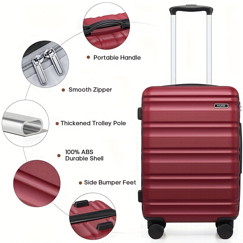 Hard Shell Luggage 3pc Set With Spinner Wheels TSA Lock