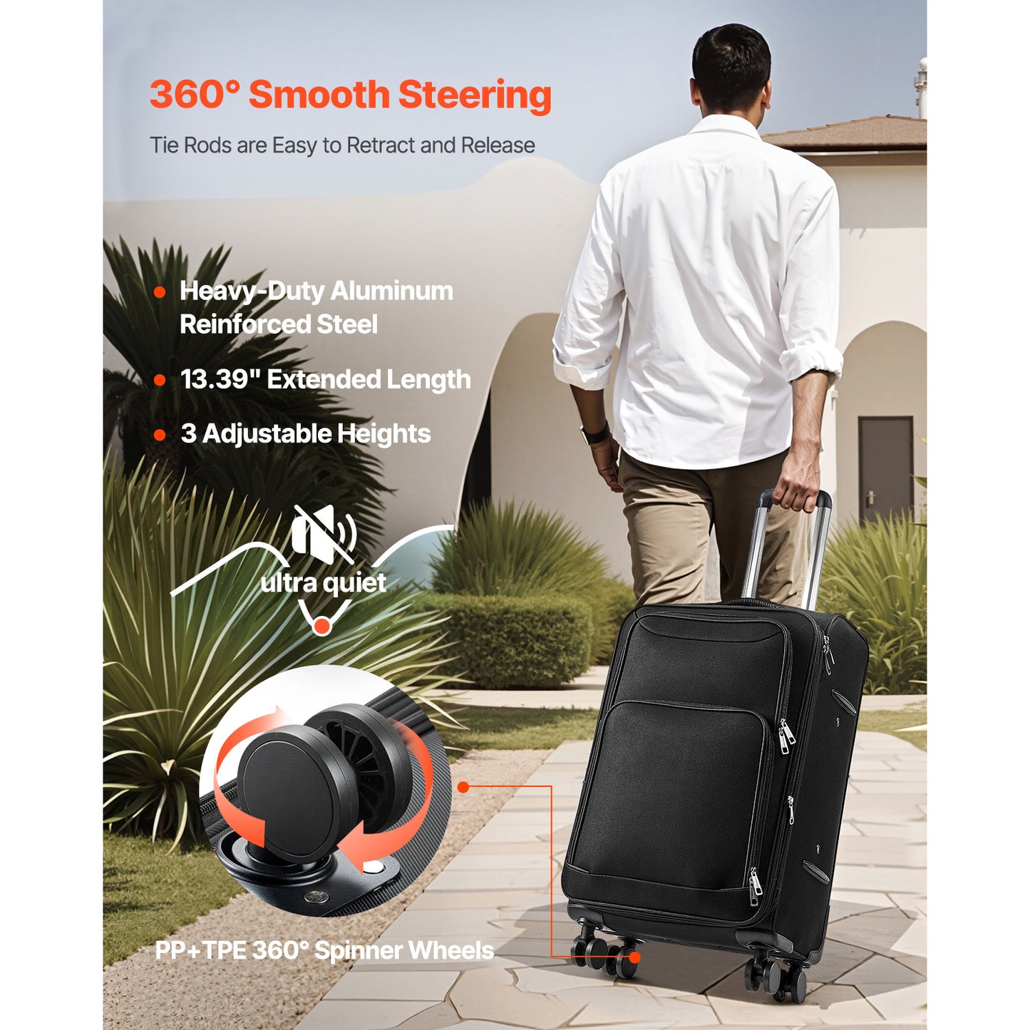 VEVOR Expandable Luggage With Spinner Wheels Carry On