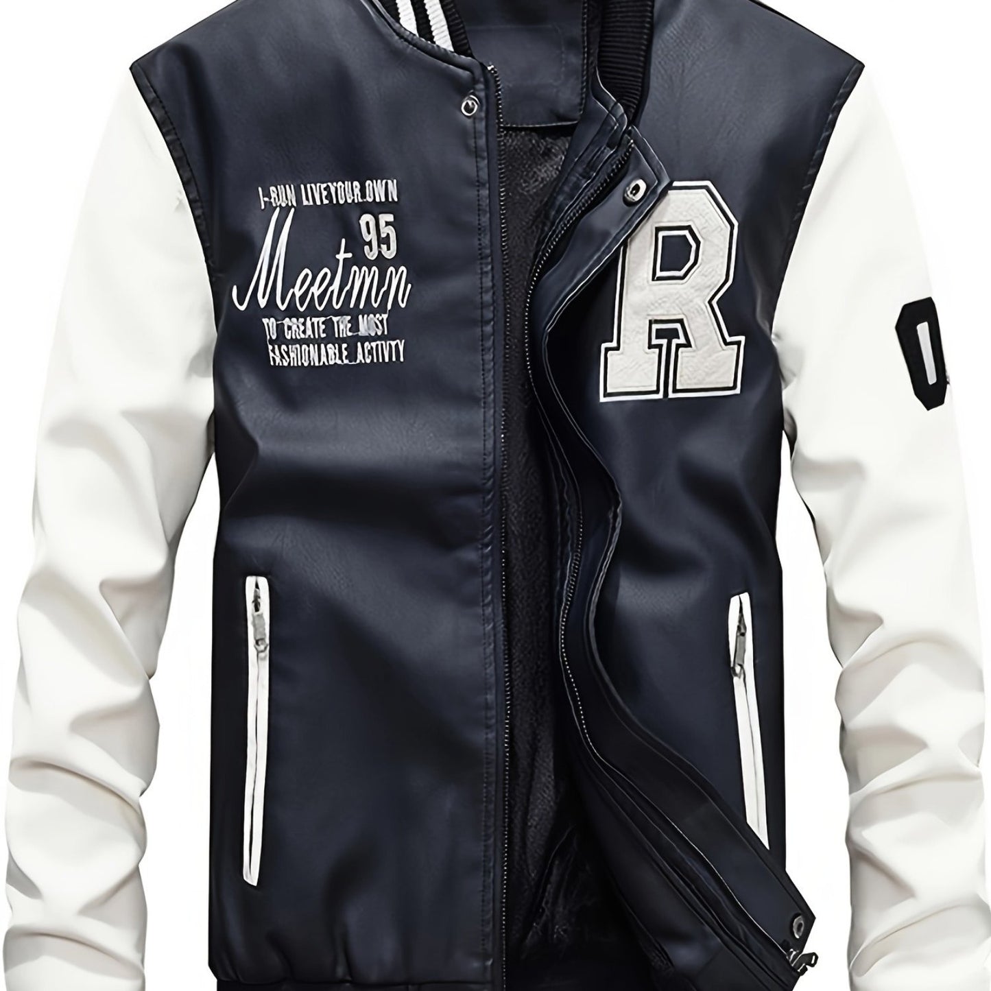 Mens Jacket Casual Baseball Stand Collar Slim Fit Coat