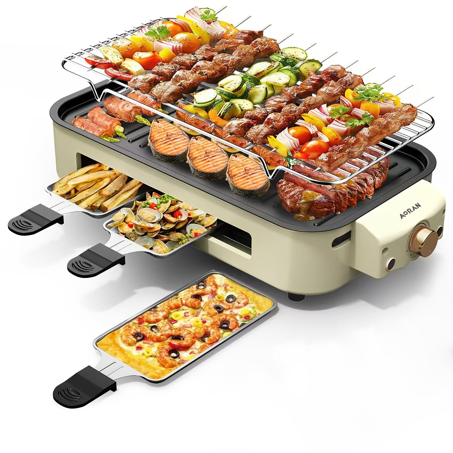 Burge 1500W Electric Grill And Oven Combo Stainless Steel