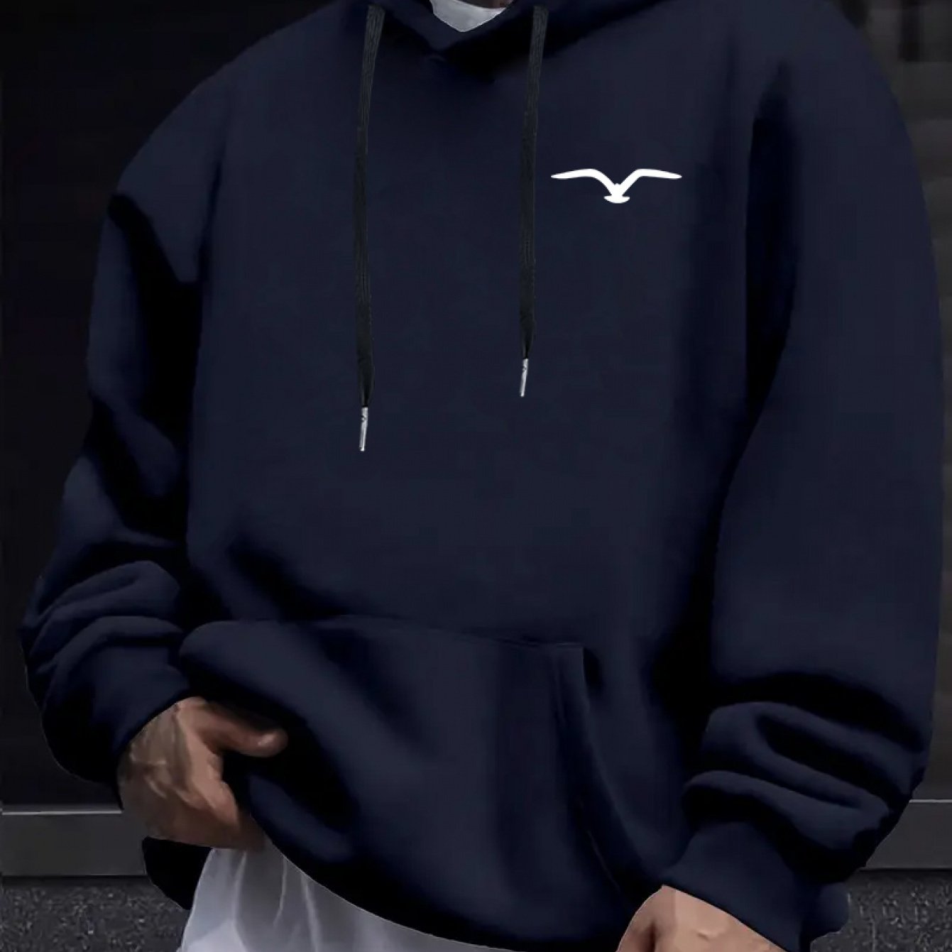 Idea Mens Heavyweight Hooded Sweatshirt Drawstring Hood