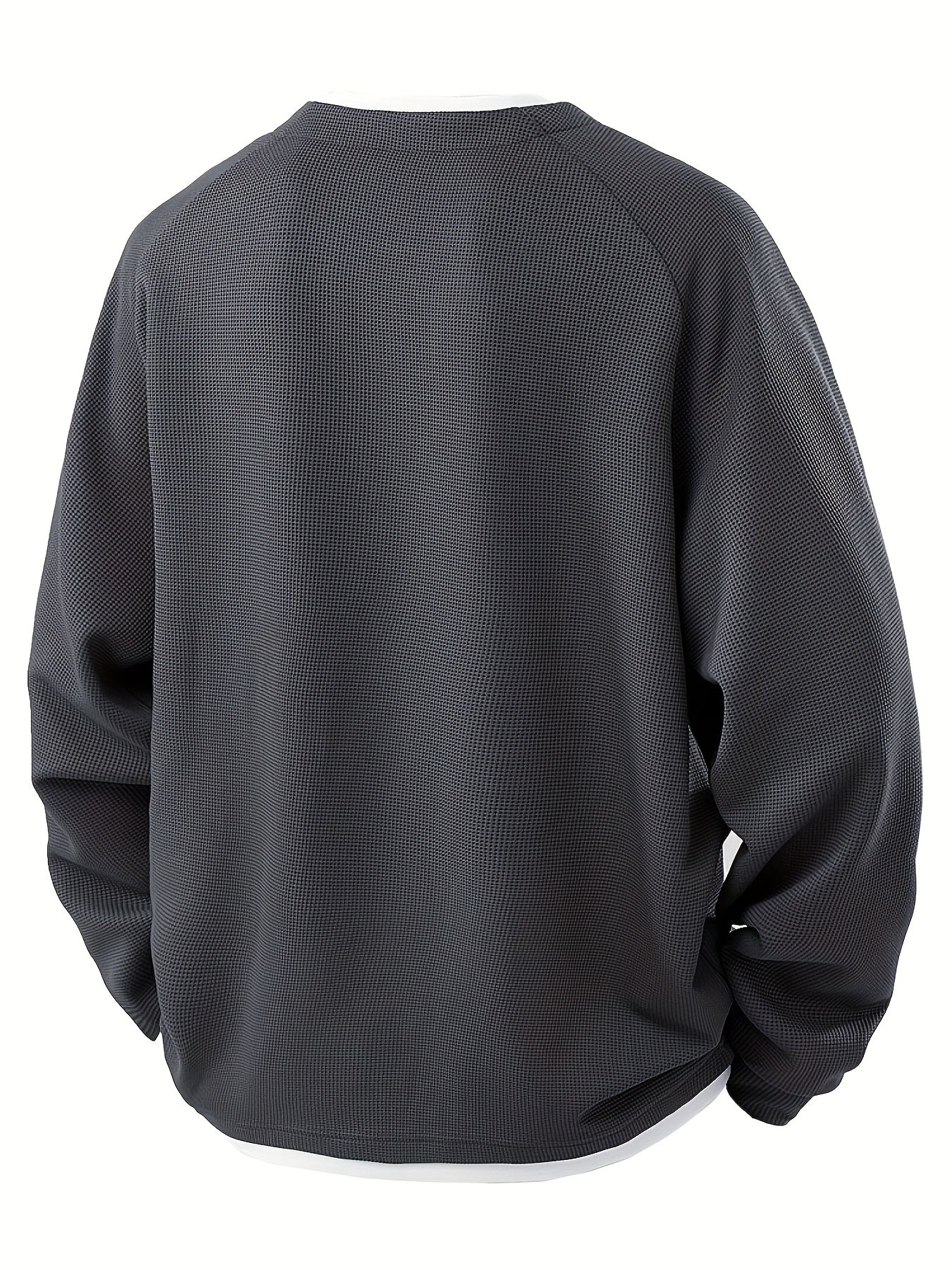 Men Waffle Long Sleeve T Shirts And Patchwork Sweatshirts